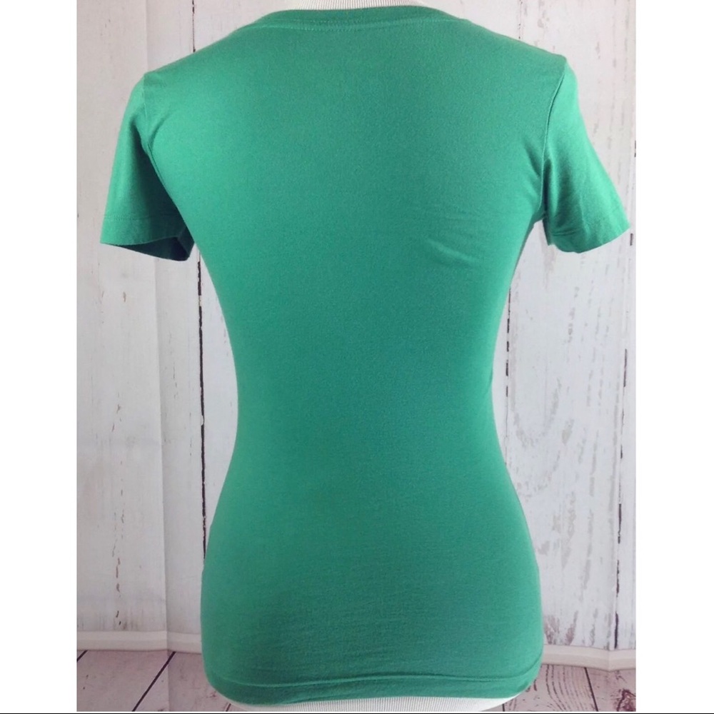 Nike Green Yellow Slim Fit V-Neck T-Shirt XS - Picture 4 of 7